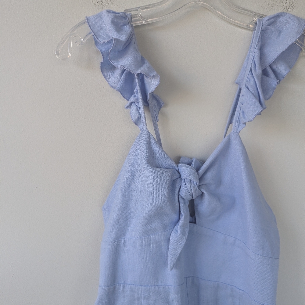 Zara Light Blue Ruffle-Strap Jumpsuit - Picture 7 of 11